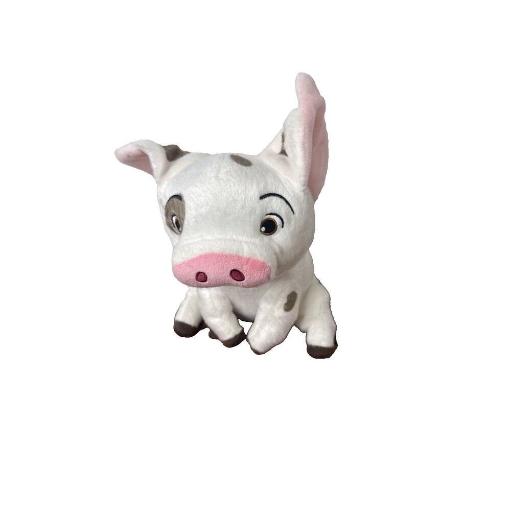 Disney Store Moana Pua Pig 10" Plush Stuffed Animal Soft Toy White Pink Spotted